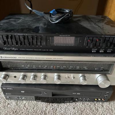 ADC Sound Shaper SS-100SL Vintage Stereo Frequency Graphic Equalizer & Analyzer, Kenwood stereo, GoVideo DVR4000 DVD VCR Combo