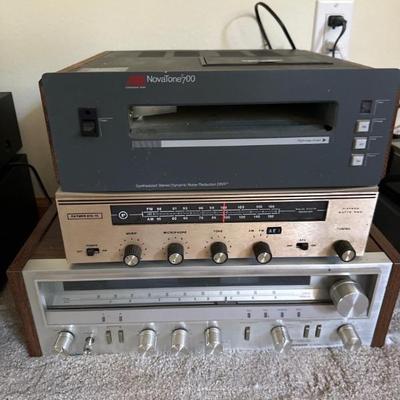Vintage NovaTone Foreground Music Cartridge Tape Player, Raymer AM/FM Receiver, Pioneer Stereo Receiver