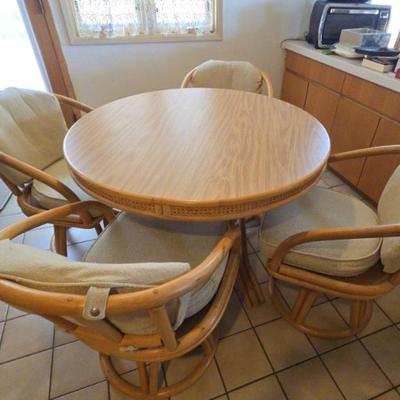 Fr139 5 piece rattan bamboo table and chairs