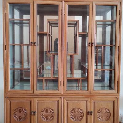 Fr144 vintage wooden china cabinet 2