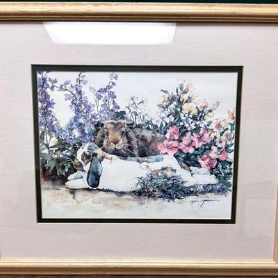 Signed “Bunnies In Flower Garden” By Jodi Jensen 