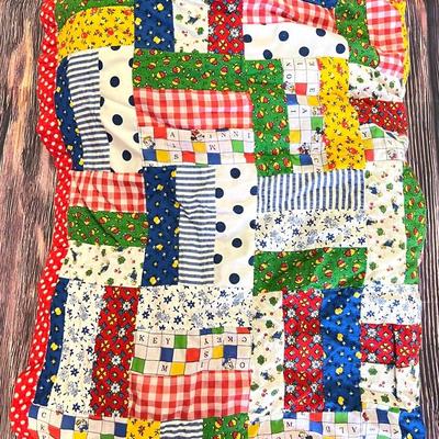 Vintage Colorful Patchwork Designed Quilt 