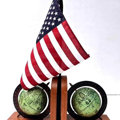 Vintage Rotating Globe Bookends 