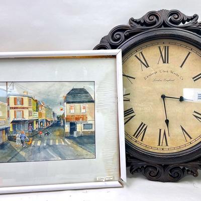 J. Keebler Watercolor Print & Decorative Clock