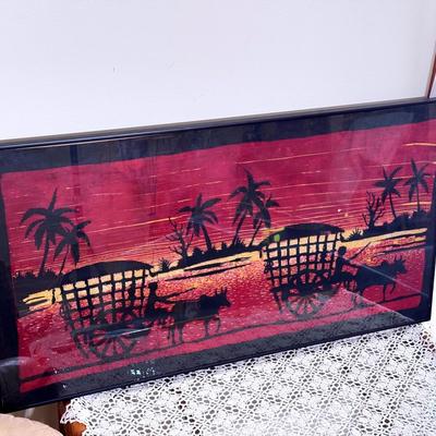 On Cloth - Ox Carts At Sunset 