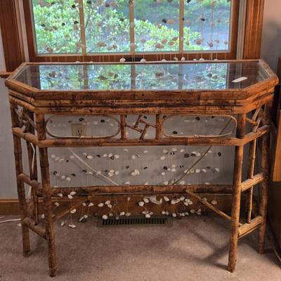 Burnt Bamboo Console Table
