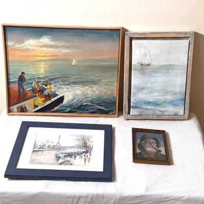 (4) Nautical Pieces Of Framed Art 