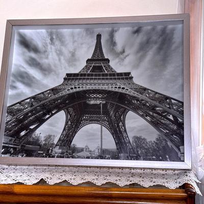 Looking Up At The Eiffel Tower - Photograph In Shadowbox 