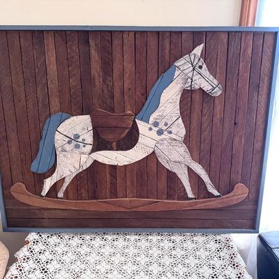 Painted Wooden Horse On Wood 