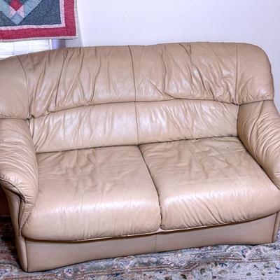 Love Seat - Soft Beige Pleather