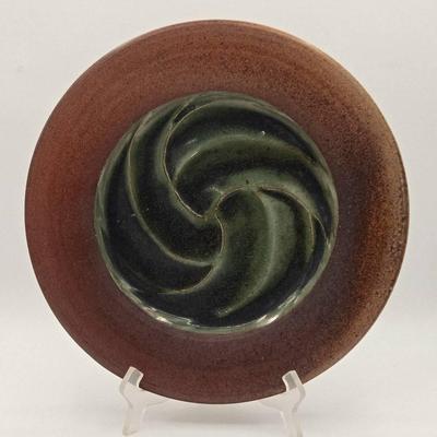 Large Art Pottery Swirl Plate