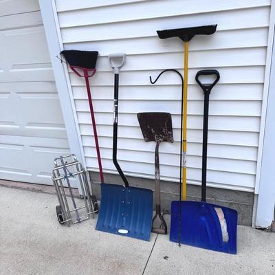 Yard Tools, Shepards Hook, And Portable Cart 