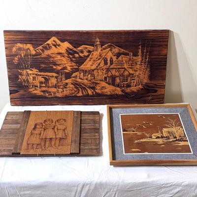 (3) Images In And On Wood