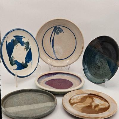 (6) Stunning Art Pottery Ceramic Plates