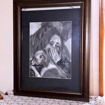 R Cicsola - Woman And Dog In Monochrome 
