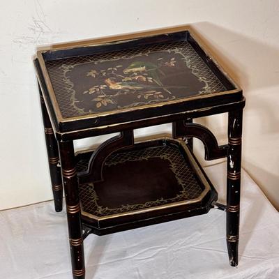 Two Tier Side Table With Removable Tea Trays