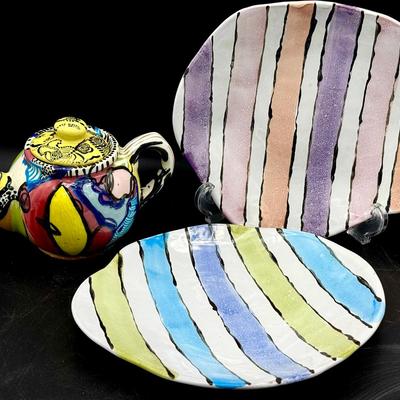 (3) Signed Fun Dishes