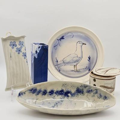 (5) Blue & White Pottery Pieces