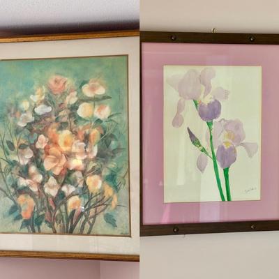 “Sidney Loeb" and "Linda Baker” Signed Floral Prints