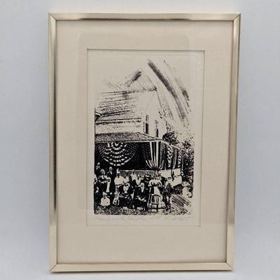 "The Family on the Fourth" Hand Printed Artist Print by Pat Conant
