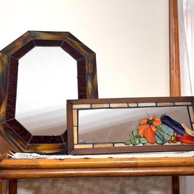 (2) Mirrors With Stain Glass Frames