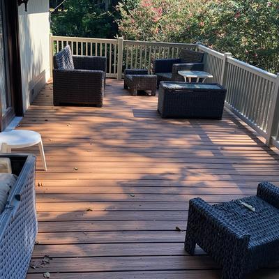 Outdoor Wicker Furniture - 2 Chairs w/ Ottoman - 1 Couch - 2 Chests - Cushions