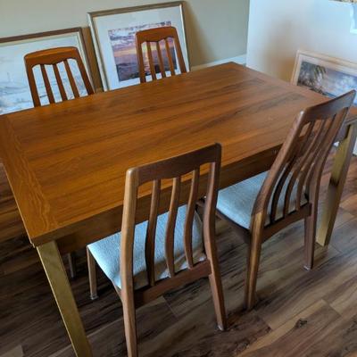 ALL WOOD TABLE W/ 4 CHAIRS