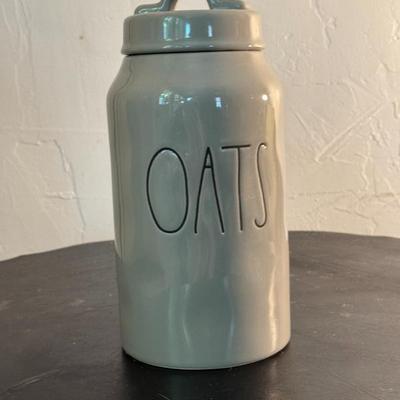 Glazed Ceramic Oats Container with Lid