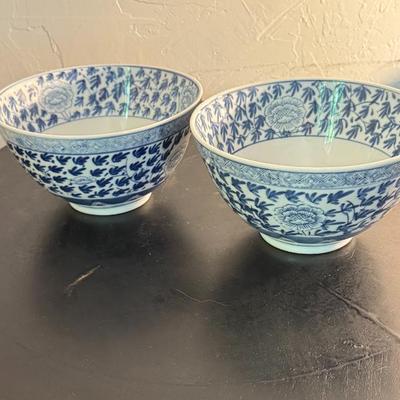 Blue and White China Bowls