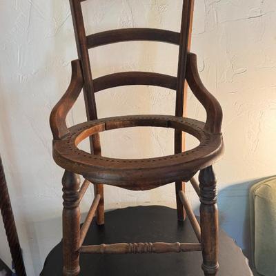 Antique Wooden Chair Frame with Missing Seat