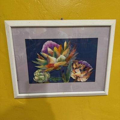 Framed Art Print of Flowers with White Frame