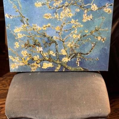 Canvas Print of Flowering Tree Against Blue Sky