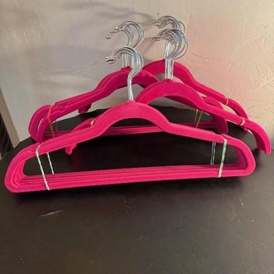 Pink Velvet-Coated Hangers