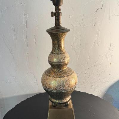 Vintage Swirl Cloisonné Lamp w/ Base