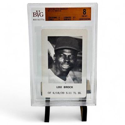 1970 Milton Bradley #2 Lou Brock Beckett 8