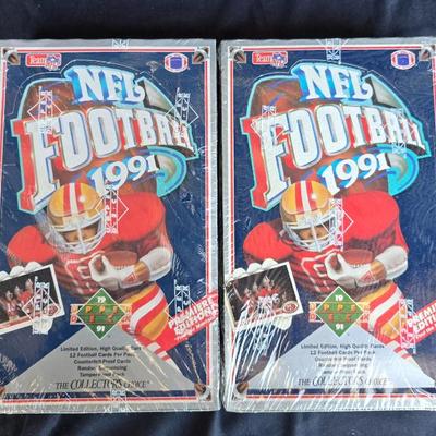 1991 Upper Deck Football (2) Box Lot Factory Sealed
