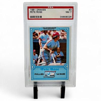 1981 Drakes #3 Pete Rose PSA 7