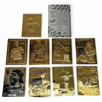 1998 MLB Team Gold 24Kt Gold Collectible Cards Barry Bonds Lot of (9)