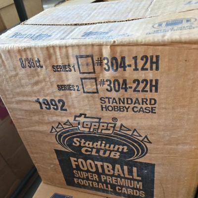 1992 Topps Stadium Club Football Series 1 Super Premium Hobby Case 8 Boxes