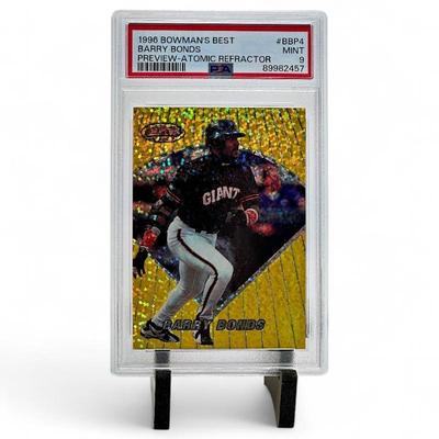 1996 Bowman's Best #BBP4 Barry Bonds Preview Atomic Refractor PSA 9 SSP