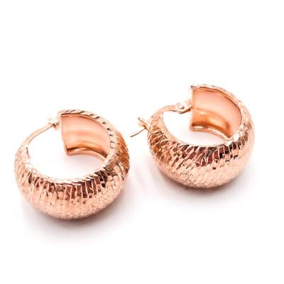 Sale Photo Thumbnail #190: 925 Sterling Rose Gold-Tone Hoop Earrings