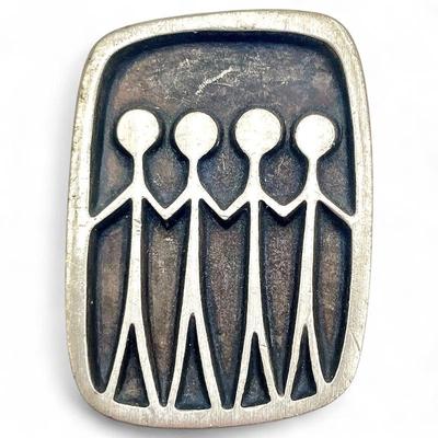 Sale Photo Thumbnail #50: Roland Landerholm Pewter Brooch ''Four People'', 1960s