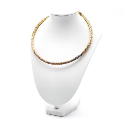 Sale Photo Thumbnail #25: Vintage Sterling Silver Gold-Tone Weave Collar Necklace