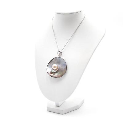 Sale Photo Thumbnail #98: Sterling Silver Round Blister Pearl Pendant