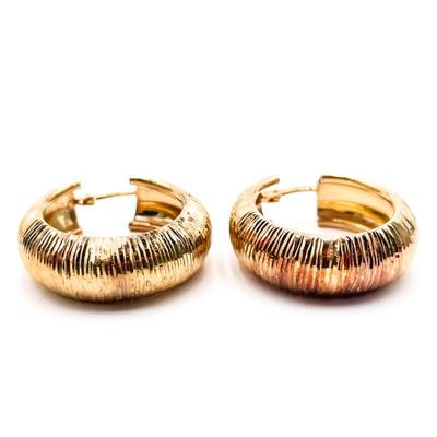 Sale Photo Thumbnail #218: JCM Rose Gold Over 925 Sterling Silver Hoop Earrings