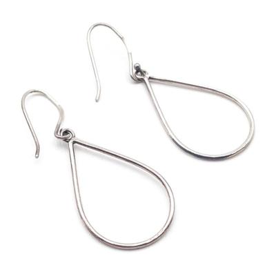 Sale Photo Thumbnail #156: Sterling Silver Open Teardrop Dangle Earrings