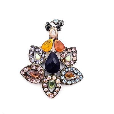 Sale Photo Thumbnail #261: Vintage Flower-Shaped Multistone Pendant