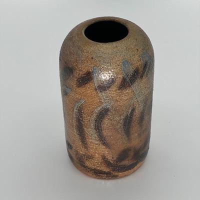 Sale Photo Thumbnail #291: Stoneware Vase w/ Reactive Glaze, Signed Ozawa
