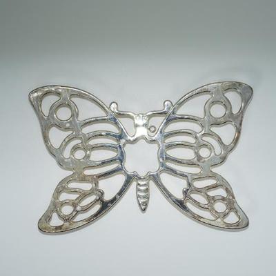 Sale Photo Thumbnail #32: Vintage Leonard Silver Plated Butterfly Trivet, Italy