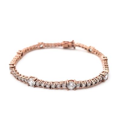 Sale Photo Thumbnail #161: CZ Rose Gold Over Sterling Silver Tennis Bracelet
